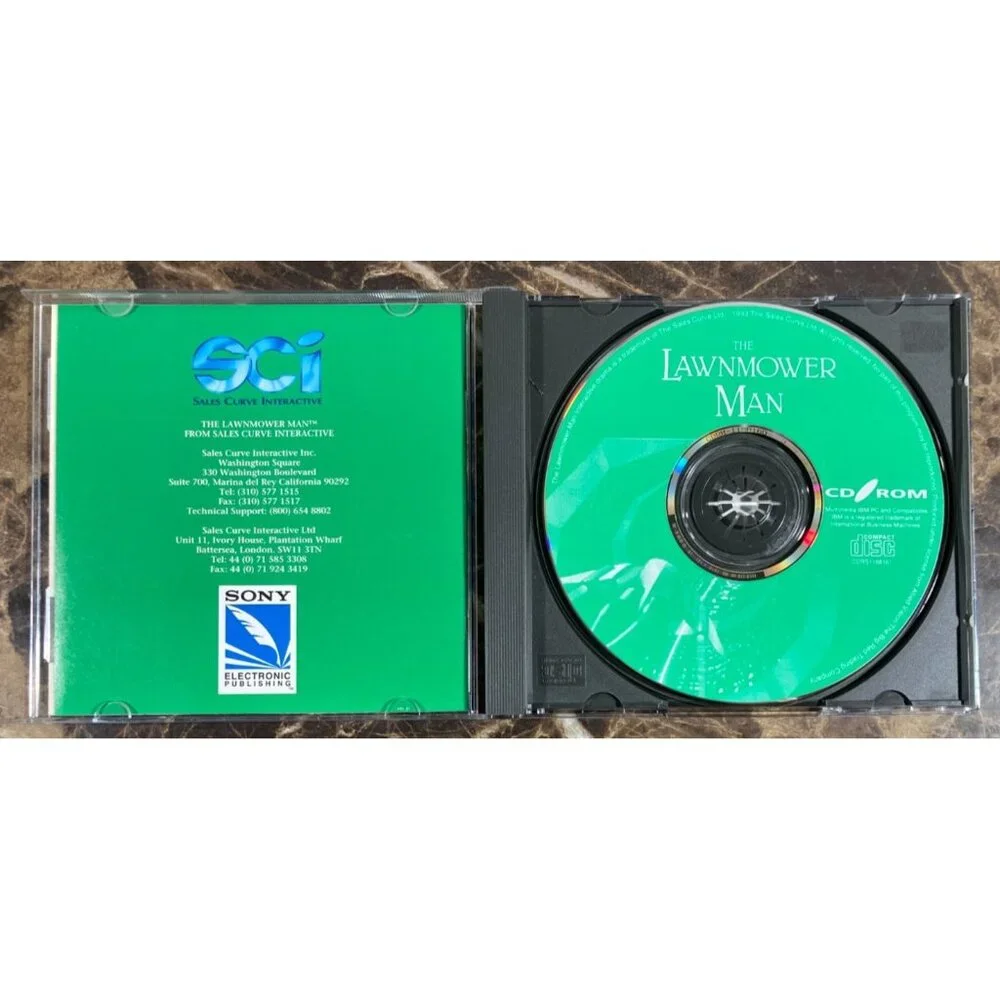 The Lawnmower Man PC CD-Rom Video Game Vintage 1993 Movie VHS Promo Sony EUC